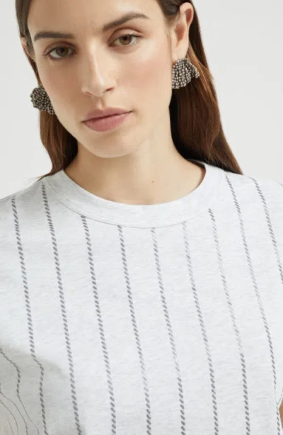 Brunello Cucinelli Dazzling Embroidery T-shirt In White