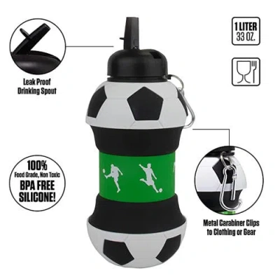 Maccabi Art Collapsible 1 Liter Water Bottle Soccer Ball