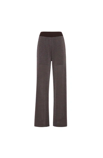 Brunello Cucinelli Lightweight Knit Trousers In Brown