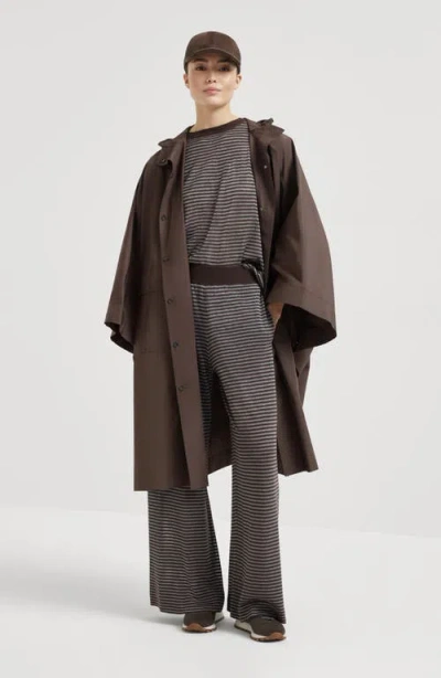 Brunello Cucinelli Lightweight Knit Trousers In Brown