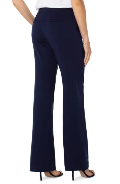Liverpool Los Angeles Pleat Front Wide Leg Pants In Blue