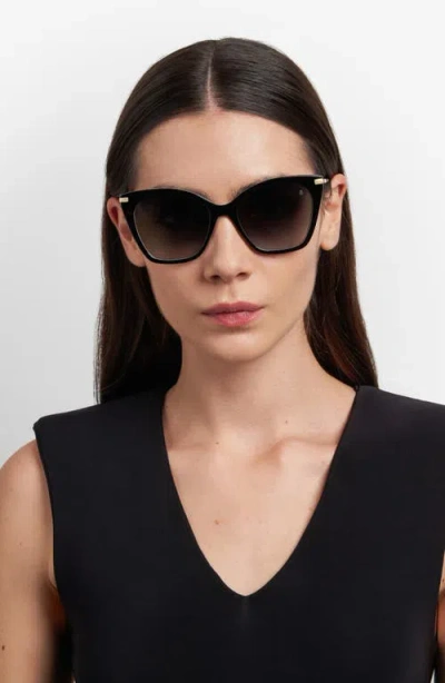 Stuart Weitzman 57mm Gradient Butterfly Sunglasses In Black