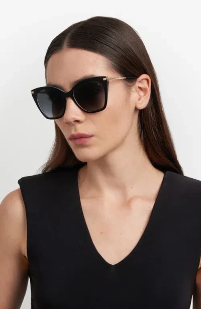 Stuart Weitzman 57mm Gradient Butterfly Sunglasses In Black