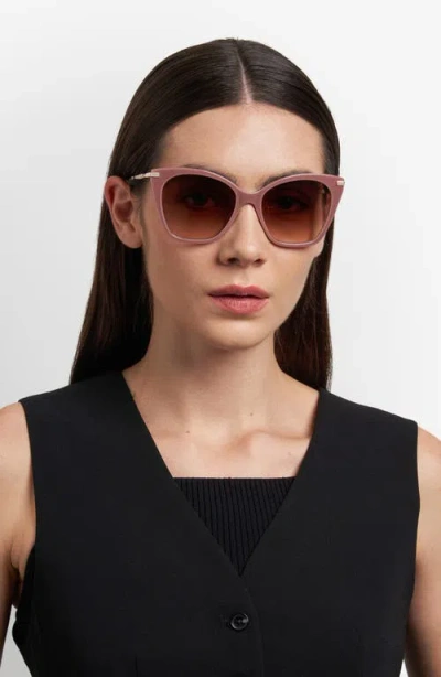 Stuart Weitzman 56mm Gradient Cat Eye Sunglasses In Multi