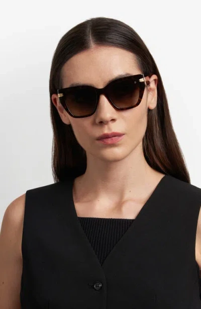 Stuart Weitzman 53mm Gradient Cat Eye Sunglasses In Brown