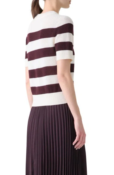 Akris Punto Colorblock Short Sleeve Virgin Merino Wool Sweater In Neutral