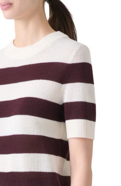 Akris Punto Colorblock Short Sleeve Virgin Merino Wool Sweater In Neutral