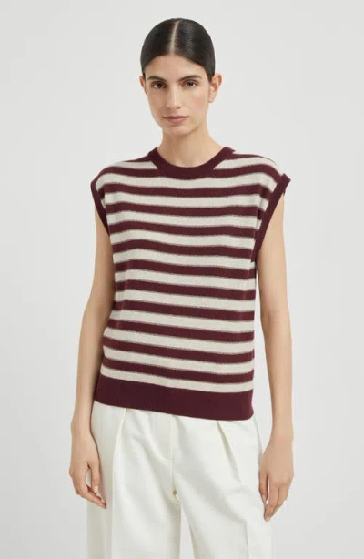 Brunello Cucinelli Cashmere Knitted Top In Brown