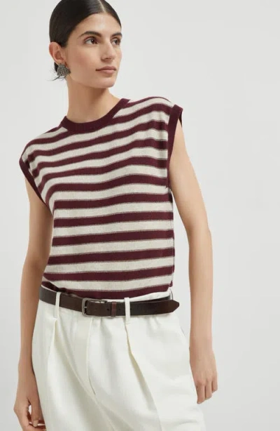 Brunello Cucinelli Cashmere Knitted Top In Brown