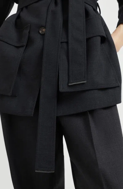 Brunello Cucinelli Fluid Twill Blazer In Black