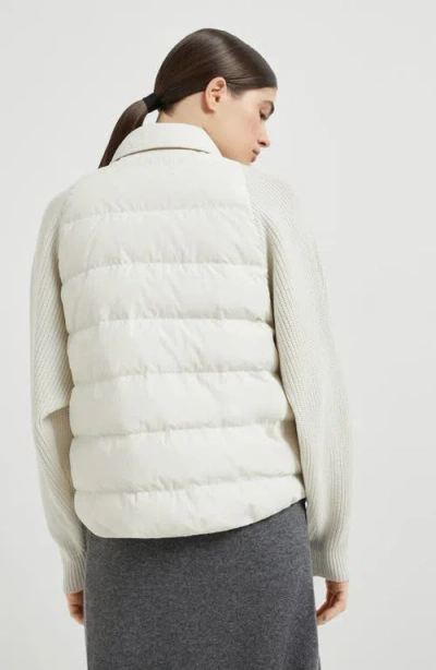 Brunello Cucinelli Cotton Down Jacket In Neutral