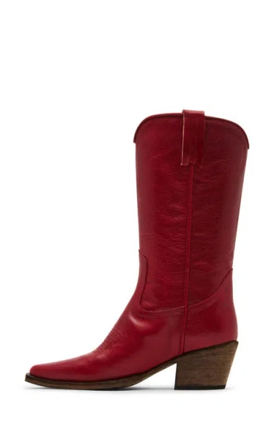 Steve Madden Albany Western Boot In Red