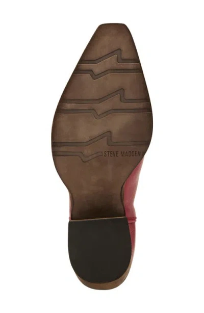 Steve Madden Albany Western Boot In Red