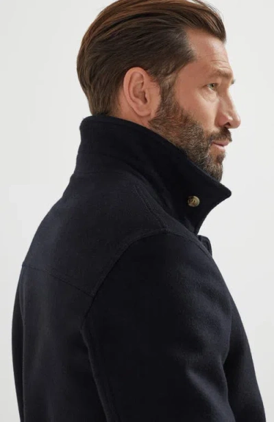 Brunello Cucinelli High Collar Wool Bomber Jacket In Black