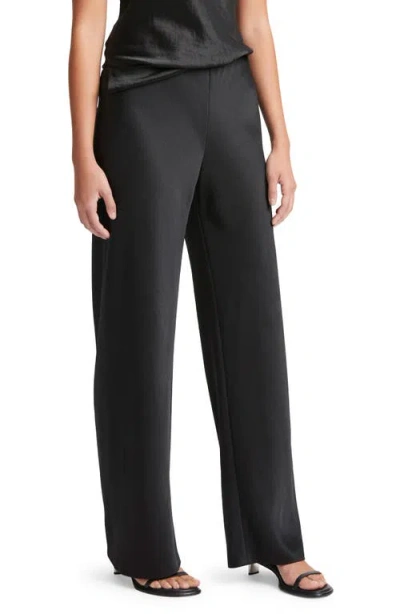 Vince Fluid High Waist Straight Leg Pants In Black