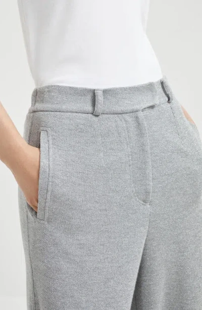 Brunello Cucinelli Linen Wide-leg Trousers In Gray