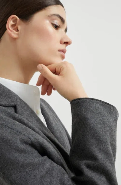 Brunello Cucinelli Hand-crafted Cropped Blazer In Gray