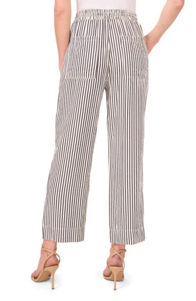 Cece Stripe Drawstring Ankle Pants In Brown