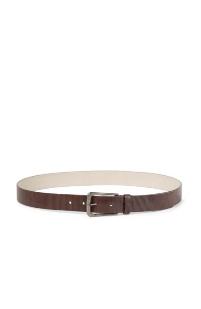 Brunello Cucinelli Carved Leather Belt In Brown