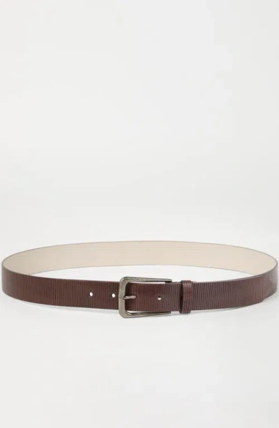 Brunello Cucinelli Carved Leather Belt In Brown