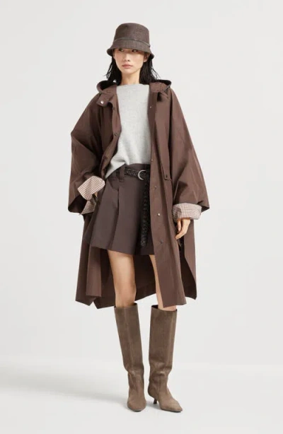 Brunello Cucinelli Formal Shorts With Monili In Brown