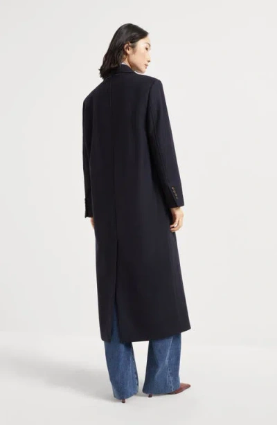 Brunello Cucinelli Lightweight Wool Fabric Overcoat In Black