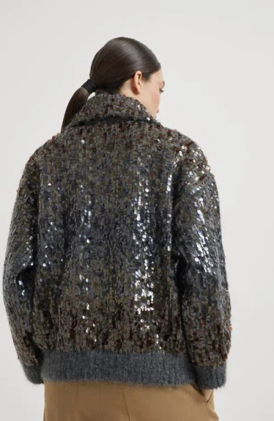 Brunello Cucinelli Embellished Crewneck Knitwear With Ribbed Accents