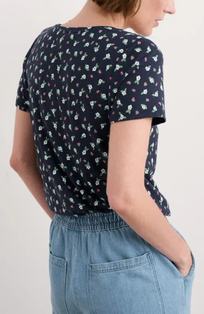 Seasalt Cornwall Appletree Keyhole T-shirt In Blue