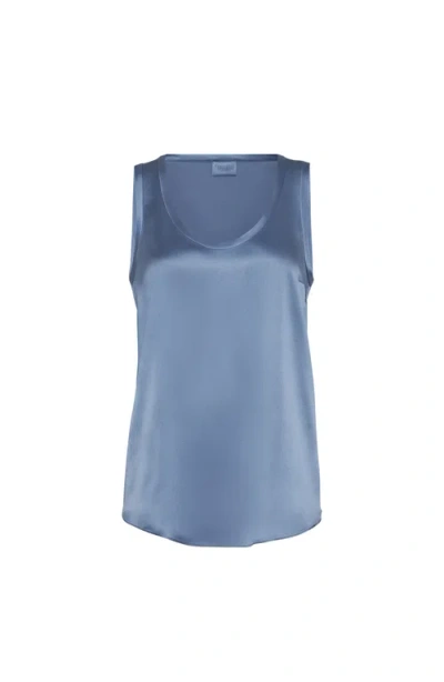 Brunello Cucinelli Satin Top In Blue