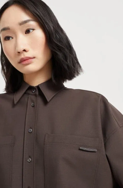 Brunello Cucinelli Wool Shirt In Brown