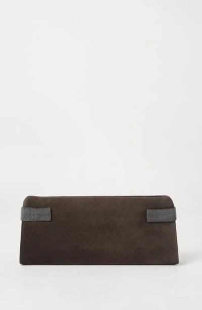 Brunello Cucinelli Women Suede Leather Clutch Bag
