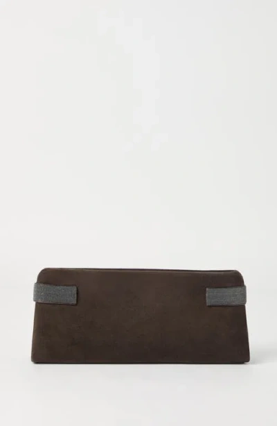 Brunello Cucinelli Women Suede Leather Clutch Bag