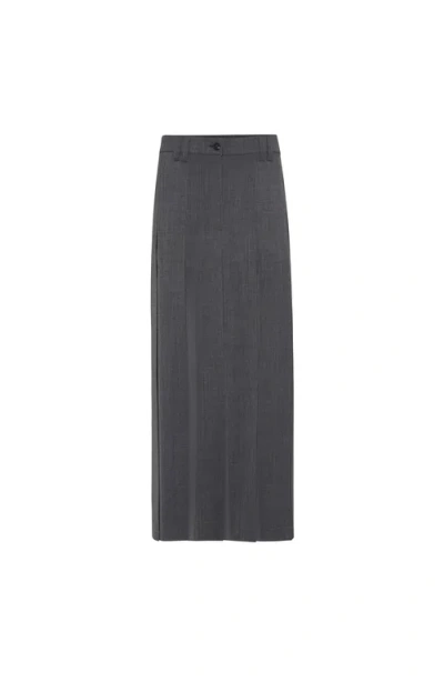 Brunello Cucinelli Pleated Maxi Skirt In Gray