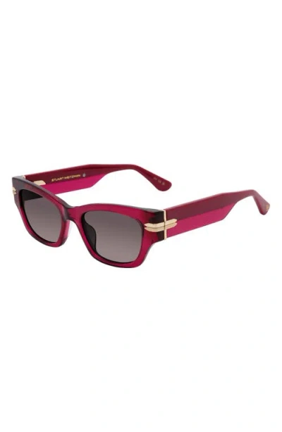 Stuart Weitzman 52mm Gradient Rectangular Sunglasses