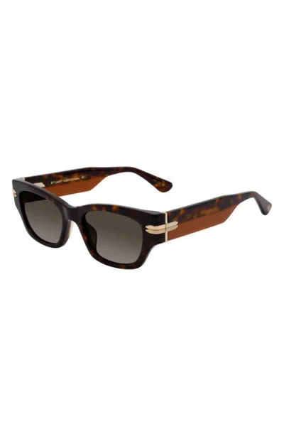 Stuart Weitzman 52mm Gradient Rectangular Sunglasses