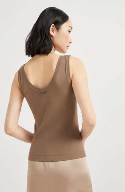 Brunello Cucinelli Women Cotton Top With Shiny Details