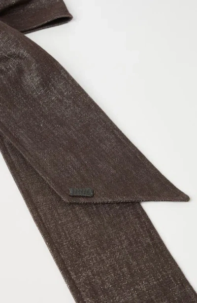 Brunello Cucinelli No-fade Denim Foulard In Brown
