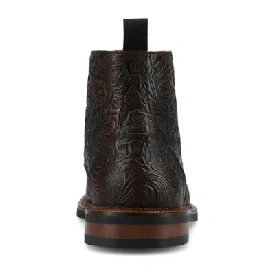 Taft The Rome Embossed Cap Toe Boot In Brown