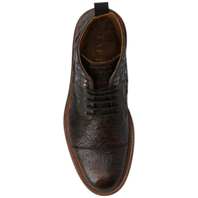 Taft The Rome Embossed Cap Toe Boot In Brown