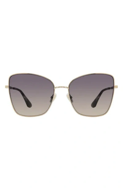 Stuart Weitzman 58mm Gradient Butterfly Sunglasses In Metallic
