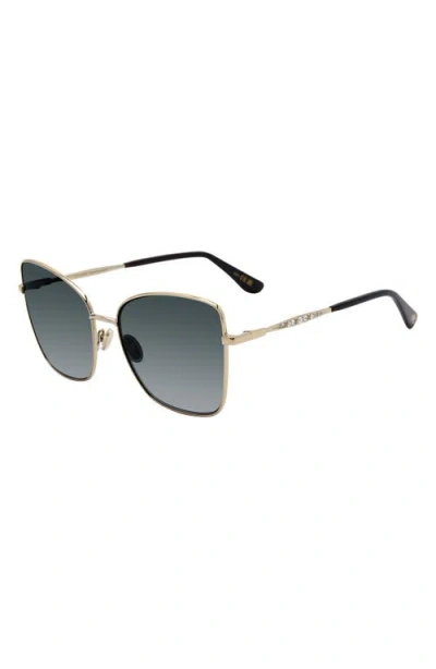 Stuart Weitzman 58mm Gradient Butterfly Sunglasses In Metallic