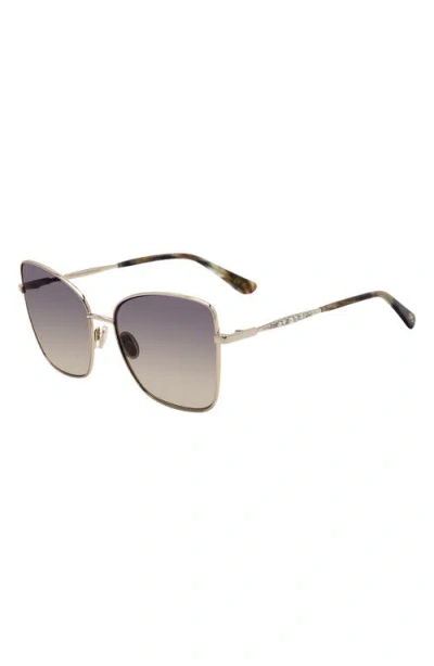 Stuart Weitzman 58mm Gradient Butterfly Sunglasses In Metallic
