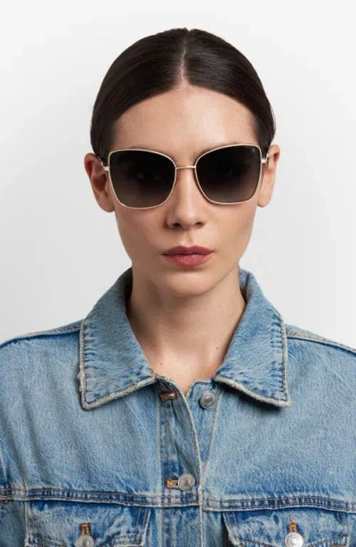 Stuart Weitzman 58mm Gradient Butterfly Sunglasses In Metallic