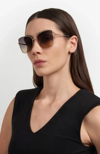 Stuart Weitzman 58mm Gradient Butterfly Sunglasses In Metallic