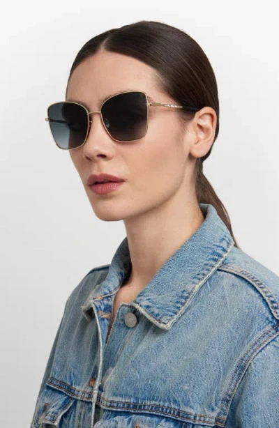 Stuart Weitzman 58mm Gradient Butterfly Sunglasses In Metallic