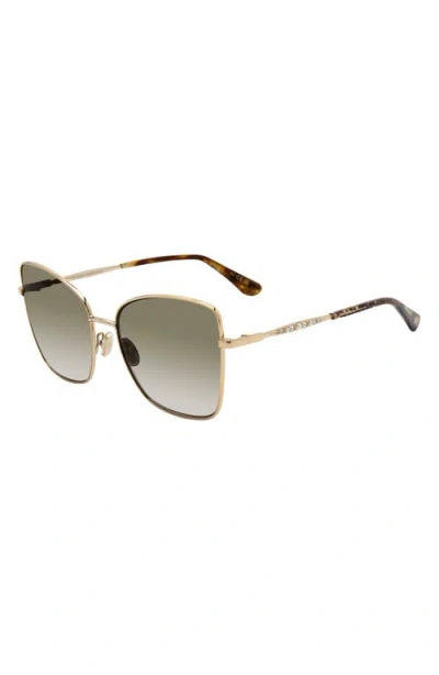 Stuart Weitzman 58mm Gradient Butterfly Sunglasses In Metallic