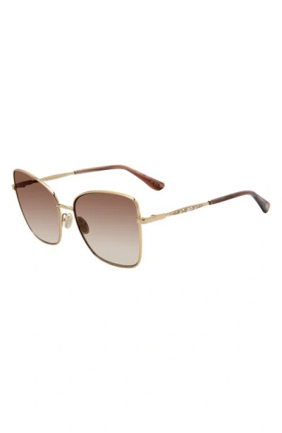 Stuart Weitzman 58mm Gradient Butterfly Sunglasses In Gold