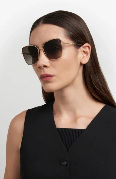 Stuart Weitzman 58mm Gradient Butterfly Sunglasses In Metallic