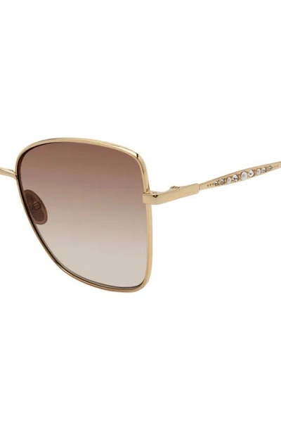 Stuart Weitzman 58mm Gradient Butterfly Sunglasses In Gold