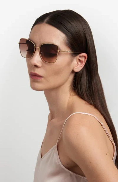 Stuart Weitzman 58mm Gradient Butterfly Sunglasses In Gold